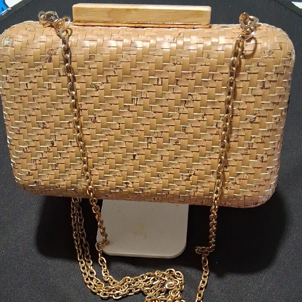Urban Expressions Tan Gold Woven Wristlet